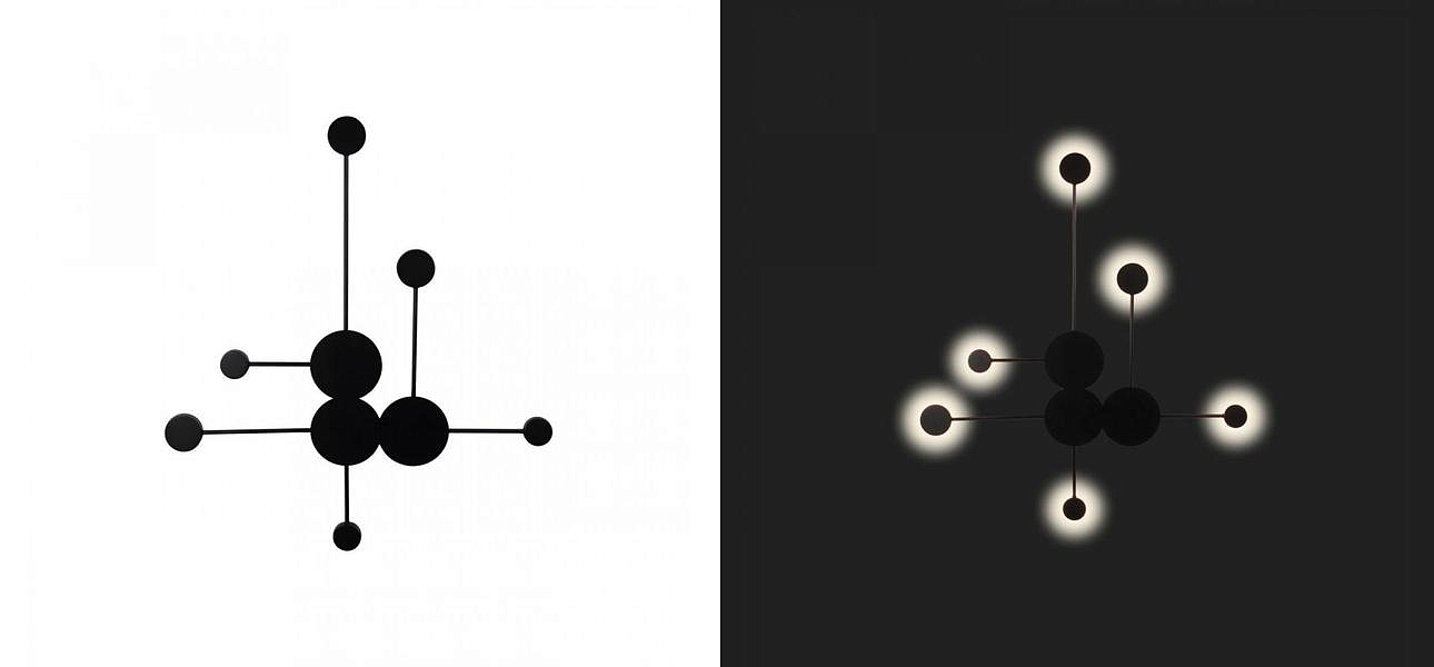 Бра Лофт Vibia Pin Wall Light 6 плафонов Черный цвет Бра Лофт Vibia Pin Wall Light 6 плафонов Черный цвет - Loft-Concept в Омске