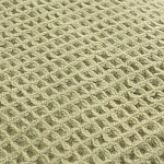 Плед из шерсти зеленого цвета с бахромой Waffle Comfort варинант исполнения - 2 | Loft Concept в Омске