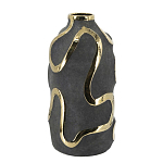 Ваза с золотыми акцентными полосами на черном матовом фоне Accent Tape варинант исполнения - 2 | Loft Concept в Омске