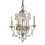 Люстра подвеная с 4-мя лампами и стеклянными подвесками в классическом стиле Feiss варинант исполнения - 1 | Loft Concept в Омске