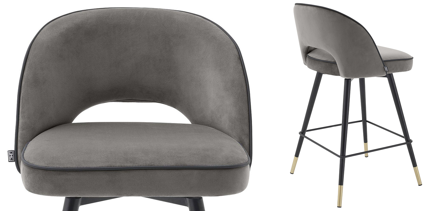 Комплект полубарных стульев Eichholtz Counter Stool Cliff set of 2 grey Комплект полубарных стульев Eichholtz Counter Stool Cliff set of 2 grey - Loft-Concept в Омске