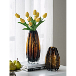 Ваза стеклянная янтарного цвета с текстурированным силуэтом Carambola варинант исполнения - 5 | Loft Concept в Омске