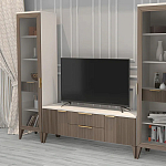 Витрина левая 1-дверная с ящиком и 5-ю белыми полками Harper Line варинант исполнения - 2 | Loft Concept в Омске