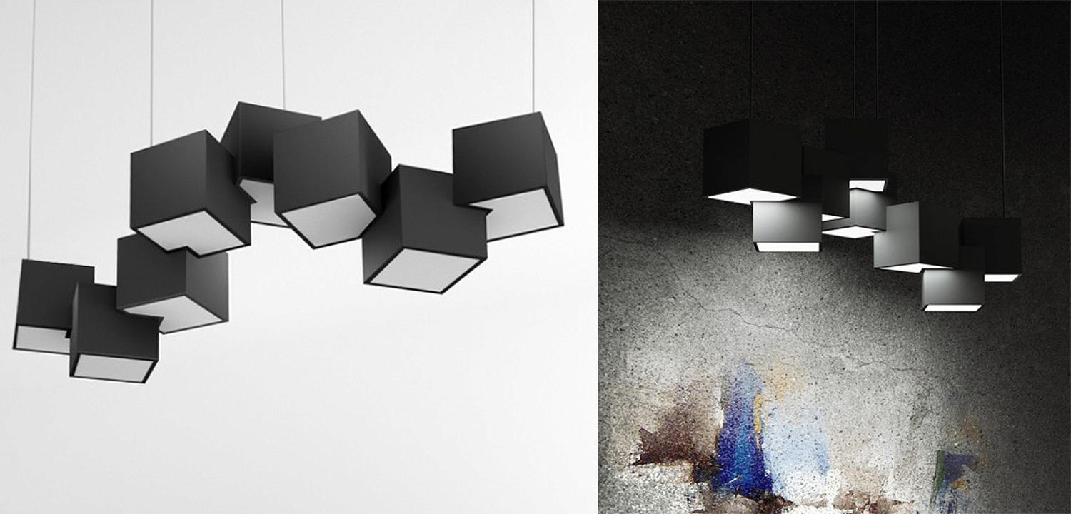 Дизайнерский светодиодный светильник Черный Eight Squares Lamp Дизайнерский светодиодный светильник Черный Eight Squares Lamp - Loft-Concept в Омске