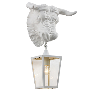 Белый уличный светильник с головой бизона ANIMAL LANTERN