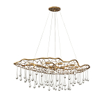 Люстра подвесная золотого цвета с металлическим сетчатым основанием и стеклянными каплевидными подвесками Hinkley варинант исполнения - 7 | Loft Concept в Омске