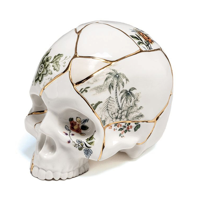 Статуэтка Seletti Skull Белый Золотой Мульти в Омске | Loft Concept 