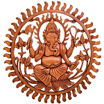 Панно из дерева круглое Ганеша Panel With Animals варинант исполнения - 1 | Loft Concept в Омске