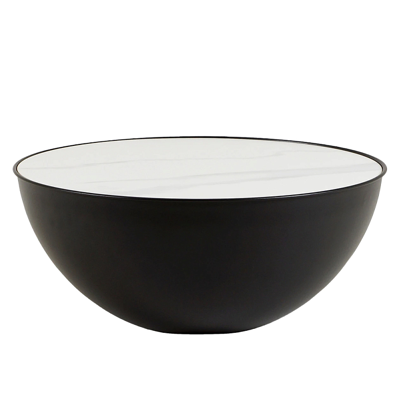 Столик журнальный в форме полусферы Table Bowl Черный Белый Столик журнальный в форме полусферы Table Bowl Черный Белый в Омске | Loft Concept