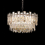 Круглая люстра с хрустальными подвесками на серебряном каркасе Gorgeous Crystal Light варинант исполнения - 8 | Loft Concept в Омске