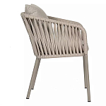 Стул серо-бежевый с декоративным плетением на спинке и подлокотниках Chair Weave варинант исполнения - 2 | Loft Concept в Омске