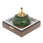 Икорница с крышкой с гравировкой из натурального камня Нефрит Decorative Cavair Dishes варинант исполнения - 3 | Loft Concept в Омске