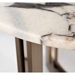 Столик журнальный с круглой мраморной столешницей Unique Stone Design варинант исполнения - 3 | Loft Concept в Омске