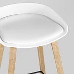 Барный стул на ножках из натурального дерева Boras White варинант исполнения - 7 | Loft Concept в Омске