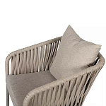 Стул серо-бежевый с декоративным плетением на спинке и подлокотниках Chair Weave варинант исполнения - 8 | Loft Concept в Омске