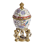 Шкатулка в форме яйца на величественных львах из фарфора с бронзовыми элементами Eden Garden варинант исполнения - 4 | Loft Concept в Омске