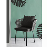 Стул мягкий с декором в виде плетеных лент на спинке и подлокотниках Semicircular Chair Decorated with Ribbons варинант исполнения - 1 | Loft Concept в Омске