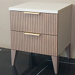 Тумба прикроватная коричневая с белой столешницей и двумя ящиками Harper Line варинант исполнения - 1 | Loft Concept в Омске