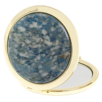 Зеркало карманное складное круглое из натурального камня Лазурит в подарочной упаковке Gold Stone Mirrors варинант исполнения - 2 | Loft Concept в Омске