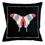 Подушка декоративная бабочка с узором красного и серого цвета Ikat Pattern варинант исполнения - 1 | Loft Concept в Омске