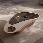 Журнальный столик фигурный со стеклянной столешницей Table Drop варинант исполнения - 1 | Loft Concept в Омске