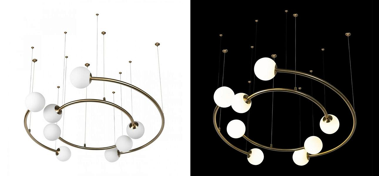Дизайнерская Модульная Люстра PLANETARY two rings Gold 80 см Дизайнерская Модульная Люстра PLANETARY two rings Gold 80 см - Loft-Concept в Омске