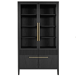 Витрина Primo со стеклянными фасадами и буфетом шпон Черный дуб варинант исполнения - 1 | Loft Concept в Омске