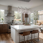 Люстра с 9-ю прозрачными плафонами из стекла в форме капли на прямоугольном потолочном основании цвета хром Lucid Rain  варинант исполнения - 11 | Loft Concept в Омске