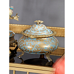 Шкатулка голубого цвета с золотым растительным узором Eden Garden варинант исполнения - 3 | Loft Concept в Омске