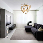 Потолочный светильник светодиодный с золотистым каркасом Ring of Fire варинант исполнения - 1 | Loft Concept в Омске