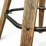 Барный стул со спинкой и мягкой обивкой с ромбами на 4-х деревянных ножках Бежевый Велюр Ava Charm варинант исполнения - 7 | Loft Concept в Омске