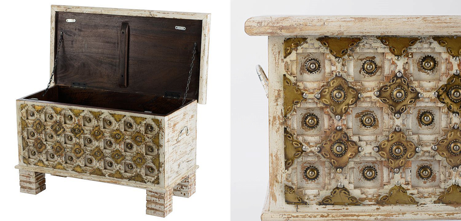 Сундук Antique Indian chest with pearls Сундук Antique Indian chest with pearls - Loft-Concept в Омске