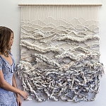 Дизайнерское современное текстильное панно Жемчуг варинант исполнения - 1 | Loft Concept в Омске