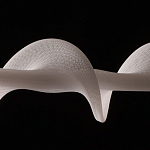 Люстра горизонтальная с волнистым белым плафоном Golden Swirl варинант исполнения - 7 | Loft Concept в Омске