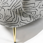 Кресло мягкое с принтом на золотистых ножках Onlooker варинант исполнения - 2 | Loft Concept в Омске