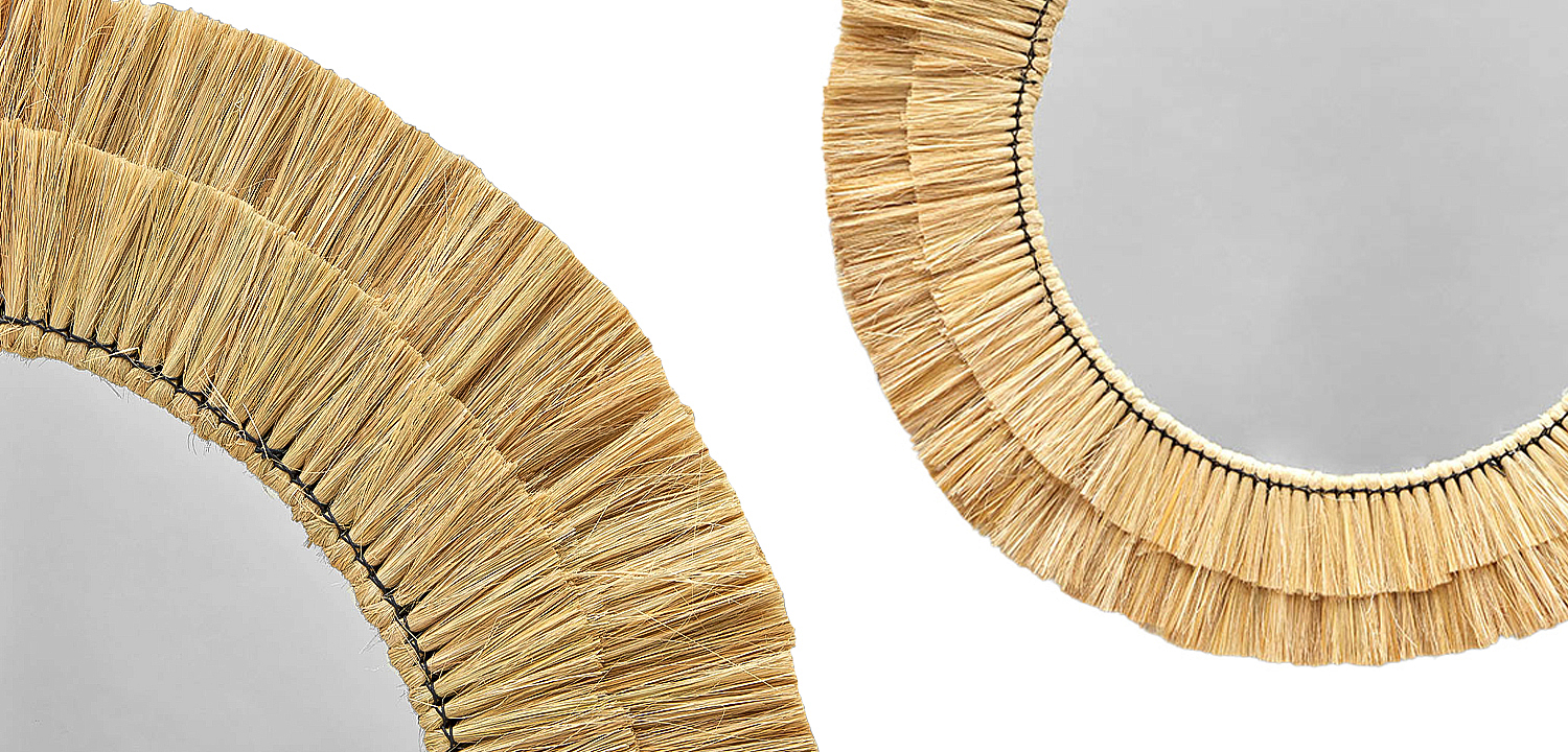 Круглое зеркало с плетеной рамой Jyoti Wicker Mirror - Loft-Concept в Омске