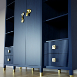 Большой шкаф с витриной Elsa Dreams Blue варинант исполнения - 4 | Loft Concept в Омске