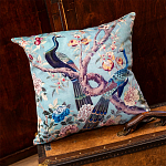Подушка декоративная с изображением птиц в саду Chinoiserie Garden Two Peacocks Cushion варинант исполнения - 2 | Loft Concept в Омске