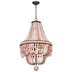 Люстра каплевидной формы украшенная розовыми круглыми бусинами Pink Beads Chandelier варинант исполнения - 1 | Loft Concept в Омске