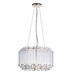 Люстра подвесная круглая с прозрачными хрустальными трубками и золотистым каркасом Диаметр 44 см Hexagon Tube Light варинант исполнения - 1 | Loft Concept в Омске