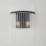 Бра со стеклянными прозрачными трубками и черным металлическим каркасом Nembus варинант исполнения - 1 | Loft Concept в Омске