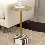 Дизайнерский журнальный стол с круглой столешницей на чёрно-белом основании Muruv варинант исполнения - 2 | Loft Concept в Омске