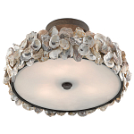 Потолочный светильник круглый с абажуром из устричных раковин Sea Ravens варинант исполнения - 3 | Loft Concept в Омске