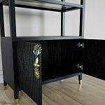 Стеллаж со стеклянными полками Elsa Dreams Black варинант исполнения - 2 | Loft Concept в Омске