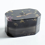 Шкатулка из эпоксидной смолы с цветами черная Epoxy Resin Pink Flowers Box Black варинант исполнения - 3 | Loft Concept в Омске