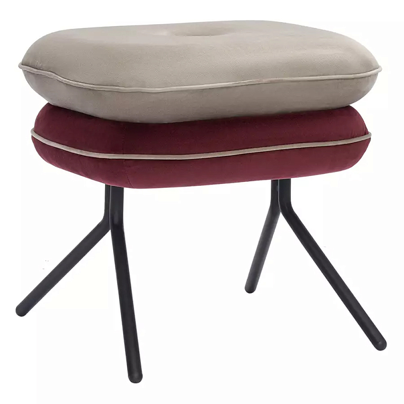 Пуф с мягкой обивкой из велюра Soft Velor Pouf Бежевый Мульти Пуф с мягкой обивкой из велюра Soft Velor Pouf Бежевый Мульти в Омске | Loft Concept