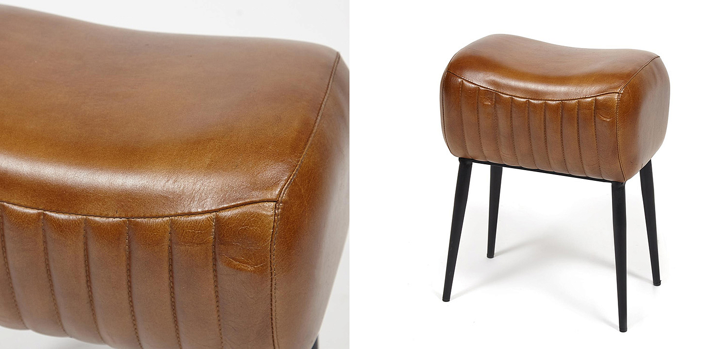 Пуф из кожи буйвола Industrial leather pouf Пуф из кожи буйвола Industrial leather pouf - Loft-Concept в Омске