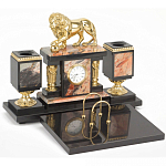 Настольный письменный набор из яшмы и долерита с декором виде льва Manager Organizer варинант исполнения - 2 | Loft Concept в Омске