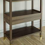 Стеллаж Elsa Dreams Walnut со стеклянными полками и ящиком варинант исполнения - 6 | Loft Concept в Омске