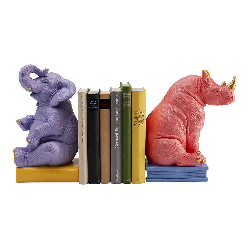 Держатель для книг Elephant and Rhinoceros Bookend Мульти в Омске | Loft Concept 
